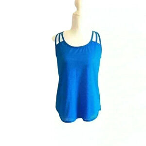 Athleta Powerhouse Mesh Strappy Athletic Tank Top Blue Size S